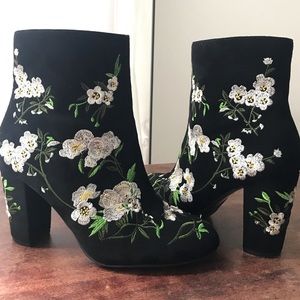 Embroidered ankle boots